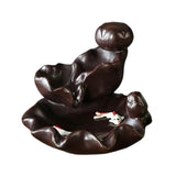 Maxbell Backflow Incense Burner Incense Cone Holder Zen Ceramic Censer Decor Black