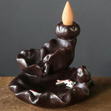 Maxbell Backflow Incense Burner Incense Cone Holder Zen Ceramic Censer Decor Black