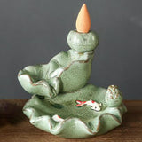 Maxbell Maxbell Backflow Incense Burner Incense Cone Holder Zen Ceramic Censer Decor Green