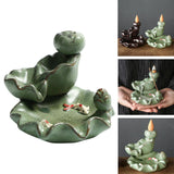 Maxbell Maxbell Backflow Incense Burner Incense Cone Holder Zen Ceramic Censer Decor Green