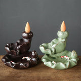 Maxbell Maxbell Backflow Incense Burner Incense Cone Holder Zen Ceramic Censer Decor Green