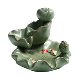 Maxbell Maxbell Backflow Incense Burner Incense Cone Holder Zen Ceramic Censer Decor Green