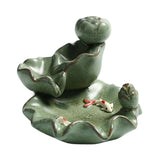 Maxbell Maxbell Backflow Incense Burner Incense Cone Holder Zen Ceramic Censer Decor Green