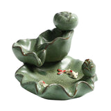 Maxbell Maxbell Backflow Incense Burner Incense Cone Holder Zen Ceramic Censer Decor Green