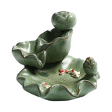 Maxbell Maxbell Backflow Incense Burner Incense Cone Holder Zen Ceramic Censer Decor Green