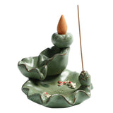 Maxbell Maxbell Backflow Incense Burner Incense Cone Holder Zen Ceramic Censer Decor Green