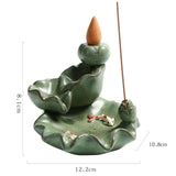Maxbell Maxbell Backflow Incense Burner Incense Cone Holder Zen Ceramic Censer Decor Green