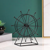 Maxbell Table Wheel Model Decorative Rotating Sculpture for Bookshelf Souvenir Black
