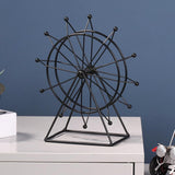Maxbell Table Wheel Model Decorative Rotating Sculpture for Bookshelf Souvenir Black