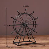 Maxbell Table Wheel Model Decorative Rotating Sculpture for Bookshelf Souvenir Black