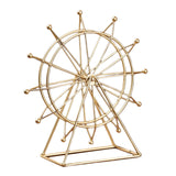 Maxbell Table Wheel Model Decorative Rotating Sculpture for Bookshelf Souvenir Gold