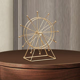 Maxbell Table Wheel Model Decorative Rotating Sculpture for Bookshelf Souvenir Gold
