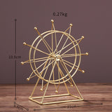 Maxbell Table Wheel Model Decorative Rotating Sculpture for Bookshelf Souvenir Gold