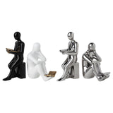 Maxbell Ceramic Human Statues Abstract Figurines Collectible Sculpture Black White