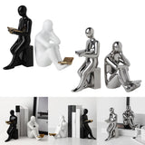 Maxbell Ceramic Human Statues Abstract Figurines Collectible Sculpture Black White