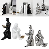 Maxbell Ceramic Human Statues Abstract Figurines Collectible Sculpture Black White