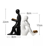 Maxbell Ceramic Human Statues Abstract Figurines Collectible Sculpture Black White