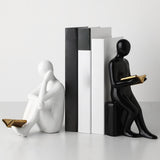 Maxbell Ceramic Human Statues Abstract Figurines Collectible Sculpture Black White