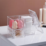 Maxbell Cosmetic Cotton Pad Holder Jewelry with Lid Container Swab Balls box