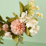 Maxbell Artificial Flower Wreath Garland Door Hanging Wooden Beads Hoop Decor Pink