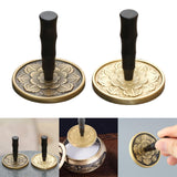 Maxbell Handle Incense Ash Pressed Seal Fragrance Stamp Copper for Home Temple Altar Black Gold