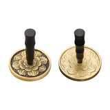 Maxbell Handle Incense Ash Pressed Seal Fragrance Stamp Copper for Home Temple Altar Black Gold