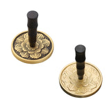 Maxbell Handle Incense Ash Pressed Seal Fragrance Stamp Copper for Home Temple Altar Black Gold