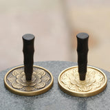 Maxbell Handle Incense Ash Pressed Seal Fragrance Stamp Copper for Home Temple Altar Black Gold