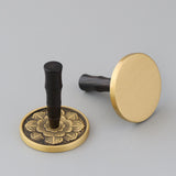 Maxbell Handle Incense Ash Pressed Seal Fragrance Stamp Copper for Home Temple Altar Black Gold