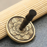 Maxbell Handle Incense Ash Pressed Seal Fragrance Stamp Copper for Home Temple Altar Black Gold