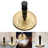 Maxbell Handle Incense Ash Pressed Seal Fragrance Stamp Copper for Home Temple Altar Gold