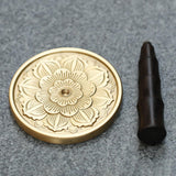 Maxbell Handle Incense Ash Pressed Seal Fragrance Stamp Copper for Home Temple Altar Gold