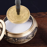 Maxbell Handle Incense Ash Pressed Seal Fragrance Stamp Copper for Home Temple Altar Gold