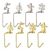 Maxbell Fireplace Hook Hanger Christmas Stocking Holder for Ornament Party Cafe Nickel Snowflake
