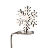 Maxbell Fireplace Hook Hanger Christmas Stocking Holder for Ornament Party Cafe Nickel Snowflake