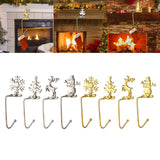 Maxbell Fireplace Hook Hanger Christmas Stocking Holder for Ornament Party Cafe Nickel Snowflake