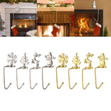 Maxbell Fireplace Hook Hanger Christmas Stocking Holder for Ornament Party Cafe Nickel Snowflake