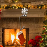 Maxbell Fireplace Hook Hanger Christmas Stocking Holder for Ornament Party Cafe Nickel Snowflake