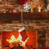 Maxbell Fireplace Hook Hanger Christmas Stocking Holder for Ornament Party Cafe Nickel Snowflake