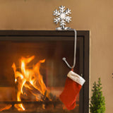 Maxbell Fireplace Hook Hanger Christmas Stocking Holder for Ornament Party Cafe Nickel Snowflake