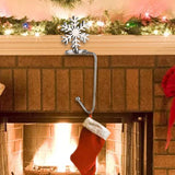 Maxbell Fireplace Hook Hanger Christmas Stocking Holder for Ornament Party Cafe Nickel Snowflake