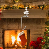 Maxbell Fireplace Hook Hanger Christmas Stocking Holder for Ornament Party Cafe Tree Silver