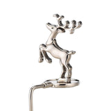Maxbell Fireplace Hook Hanger Christmas Stocking Holder for Ornament Party Cafe Deer Shape Silver