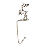 Maxbell Fireplace Hook Hanger Christmas Stocking Holder for Ornament Party Cafe Deer Shape Silver