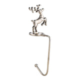 Maxbell Fireplace Hook Hanger Christmas Stocking Holder for Ornament Party Cafe Deer Shape Silver