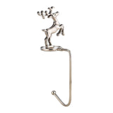 Maxbell Fireplace Hook Hanger Christmas Stocking Holder for Ornament Party Cafe Deer Shape Silver