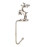 Maxbell Fireplace Hook Hanger Christmas Stocking Holder for Ornament Party Cafe Deer Shape Silver