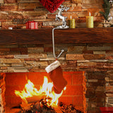 Maxbell Fireplace Hook Hanger Christmas Stocking Holder for Ornament Party Cafe Deer Shape Silver