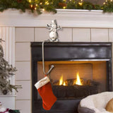 Maxbell Fireplace Hook Hanger Christmas Stocking Holder for Ornament Party Cafe Silver Snowman