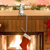 Maxbell Fireplace Hook Hanger Christmas Stocking Holder for Ornament Party Cafe Silver Snowman